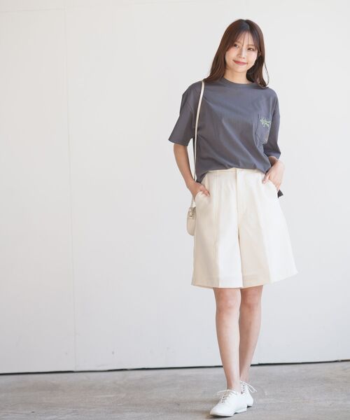 rps（アールピーエス）の「麻調センターシームハーフパンツ（その他パンツ・レディース・ブラック/グリーン/アイボリー・M）」の15枚目の写真