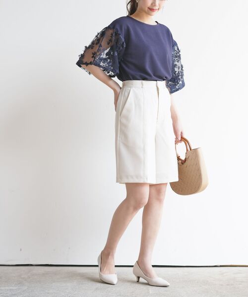 rps（アールピーエス）の「麻調センターシームハーフパンツ（その他パンツ・レディース・ブラック/グリーン/アイボリー・M）」の18枚目の写真