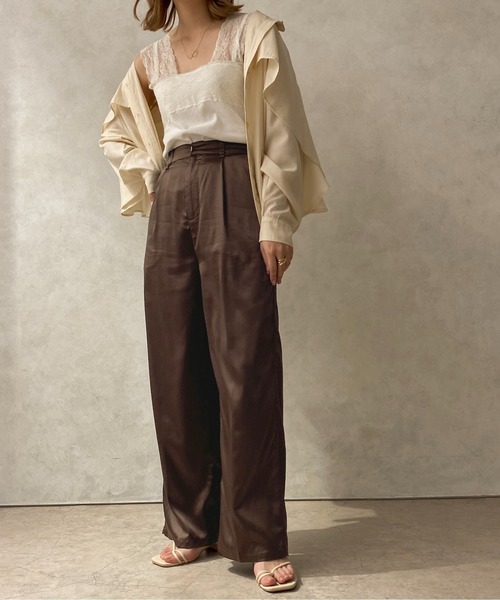 apres jour clair(アプレジュールクレア)の「【apres jour clair】紐付き裾2WAYパンツ【ZOZOTOWN限定アイテム】(その他パンツ・レディース・カーキ/ダークブラウン・X-LARGE/フリー)」の9枚目の写真