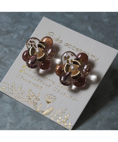 tone(トーン)の「【Riida】OHANA(ピアス)(MA)(ピアス(両耳用)・レディース・ブラック/ベージュ/パープル/ブラウン/レッド/ブラウン系その他/ピンク系その他/ホワイト/イエロー/オレンジ/その他/ピンク/ホワイト系その他/パープル系その他・FREE)」の17枚目の写真