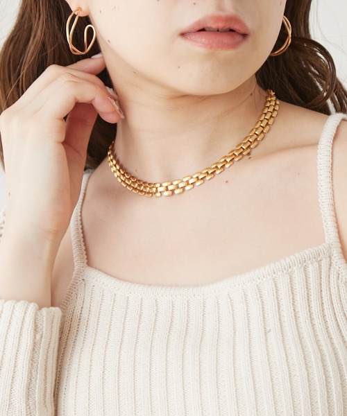 Chico(チコ)の「スクエアメタルチョーカー(チョーカー・レディース・シルバー/ゴールド・FREE)」の4枚目の写真