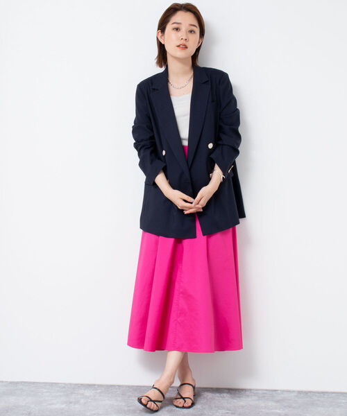 NOLLEY’S Sophi(ノーリーズソフィ)の「ストレッチライトダブルジャケット(テーラードジャケット・レディース・ネイビー/ベージュ・36/38)」の6枚目の写真