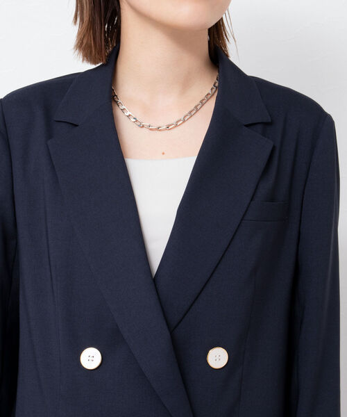 NOLLEY’S Sophi(ノーリーズソフィ)の「ストレッチライトダブルジャケット(テーラードジャケット・レディース・ネイビー/ベージュ・36/38)」の7枚目の写真