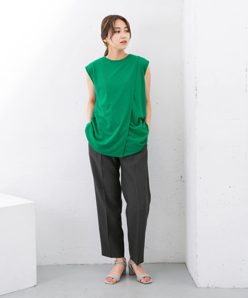 KBF（ケイビーエフ）の「『UR TECH ひやサラクール』レイヤードノースリーブカットソー（Tシャツ/カットソー・レディース・ブラック/オフホワイト/グリーン/キャメル・ONE）」の12枚目の写真