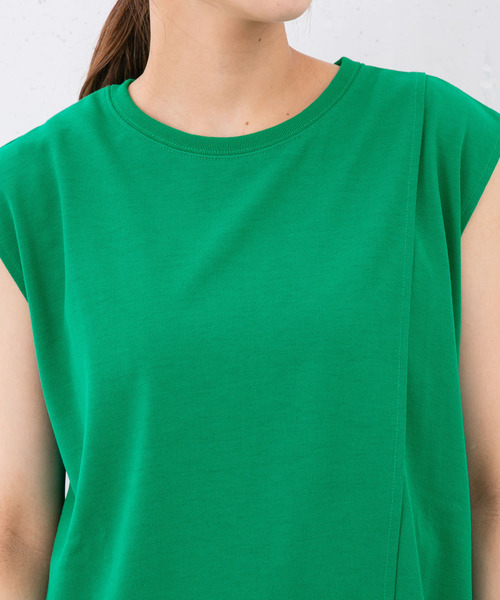 KBF（ケイビーエフ）の「『UR TECH ひやサラクール』レイヤードノースリーブカットソー（Tシャツ/カットソー・レディース・ブラック/オフホワイト/グリーン/キャメル・ONE）」の18枚目の写真