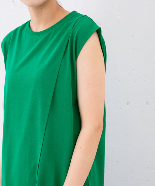 KBF（ケイビーエフ）の「『UR TECH ひやサラクール』レイヤードノースリーブカットソー（Tシャツ/カットソー・レディース・ブラック/オフホワイト/グリーン/キャメル・ONE）」の20枚目の写真