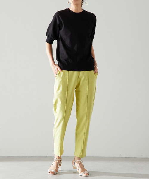 BEARDSLEY（ビアズリー）の「ピンタックテーパード麻調パンツ（その他パンツ・レディース・ピンク/イエロー/グリーン/ブルー・FREE）」の12枚目の写真