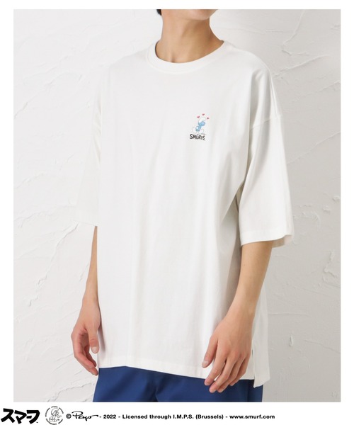 Mac-House(マックハウス)の「Smurf スマーフ プリントオーバーTシャツ(Tシャツ/カットソー・メンズ・ホワイト/ブラック/グリーン・M/L)」の4枚目の写真