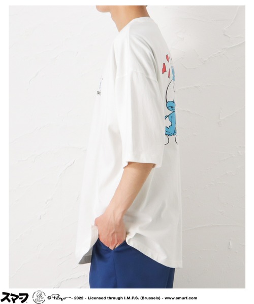 Mac-House(マックハウス)の「Smurf スマーフ プリントオーバーTシャツ(Tシャツ/カットソー・メンズ・ホワイト/ブラック/グリーン・M/L)」の21枚目の写真