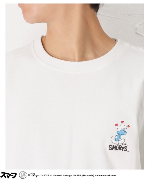 Mac-House(マックハウス)の「Smurf スマーフ プリントオーバーTシャツ(Tシャツ/カットソー・メンズ・ホワイト/ブラック/グリーン・M/L)」の13枚目の写真