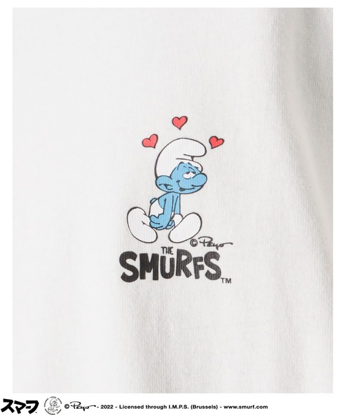 Mac-House(マックハウス)の「Smurf スマーフ プリントオーバーTシャツ(Tシャツ/カットソー・メンズ・ホワイト/ブラック/グリーン・M/L)」の16枚目の写真