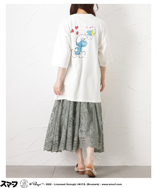 Mac-House(マックハウス)の「Smurf スマーフ プリントオーバーTシャツ(Tシャツ/カットソー・メンズ・ホワイト/ブラック/グリーン・M/L)」の19枚目の写真
