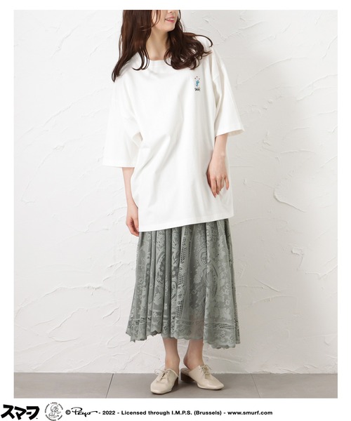 Mac-House(マックハウス)の「Smurf スマーフ プリントオーバーTシャツ(Tシャツ/カットソー・メンズ・ホワイト/ブラック/グリーン・M/L)」の15枚目の写真