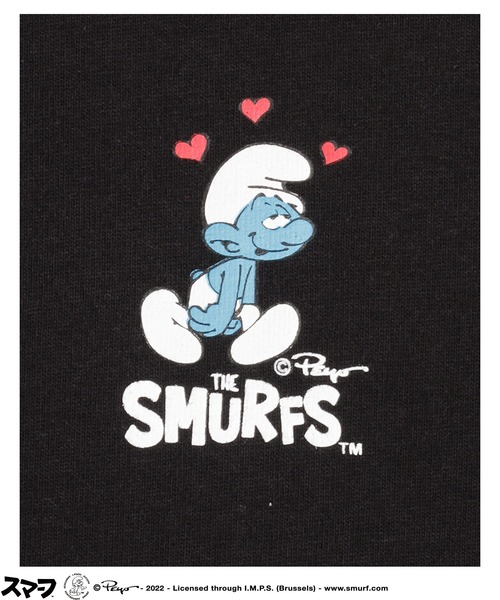 Mac-House(マックハウス)の「Smurf スマーフ プリントオーバーTシャツ(Tシャツ/カットソー・メンズ・ホワイト/ブラック/グリーン・M/L)」の6枚目の写真
