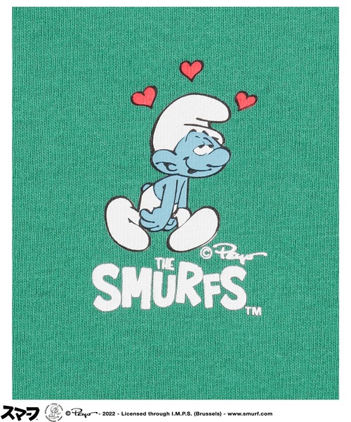 Mac-House(マックハウス)の「Smurf スマーフ プリントオーバーTシャツ(Tシャツ/カットソー・メンズ・ホワイト/ブラック/グリーン・M/L)」の9枚目の写真