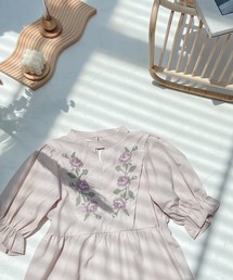 AS KNOW AS plus（アズノゥアズプラス）の「●クロスステッチ5分袖チュニック（チュニック・レディース）」