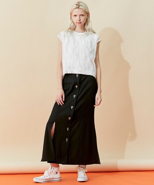 INella(イネラ)の「【INella/イネラ】フェザージャガードシアートップス(Tシャツ/カットソー・レディース・ミント/ブラック/ホワイト・FREE)」の5枚目の写真