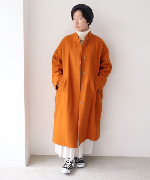 yuni Wool/super100midle length duffleコート yuni（ユニ ）の「Wool/super100 wide stand collar コート