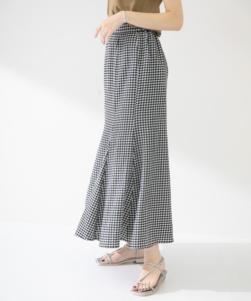 ITEMS URBANRESEARCH(アイテムズ アーバンリサーチ)の「リップルギンガムスカート(スカート・レディース・ブラウン/ブラック・FREE)」の17枚目の写真