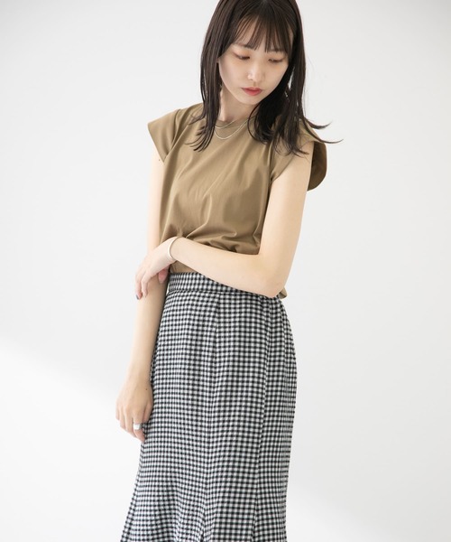 ITEMS URBANRESEARCH(アイテムズ アーバンリサーチ)の「リップルギンガムスカート(スカート・レディース・ブラウン/ブラック・FREE)」の19枚目の写真