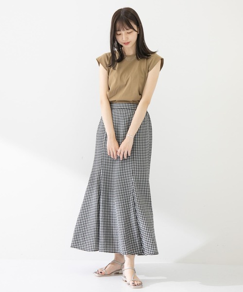 ITEMS URBANRESEARCH(アイテムズ アーバンリサーチ)の「リップルギンガムスカート(スカート・レディース・ブラウン/ブラック・FREE)」の21枚目の写真