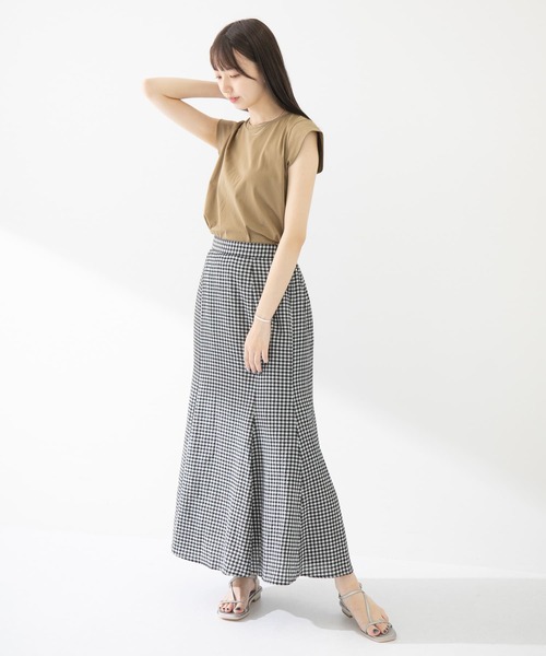ITEMS URBANRESEARCH(アイテムズ アーバンリサーチ)の「リップルギンガムスカート(スカート・レディース・ブラウン/ブラック・FREE)」の22枚目の写真