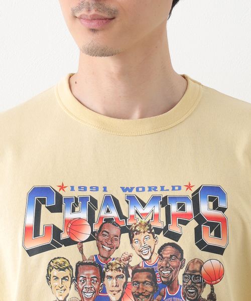B.C STOCK(ベーセーストック)の「CRH C/N-T-BACK 2 BACK-(Tシャツ/カットソー・メンズ・ホワイト/イエロー・SMALL/MEDIUM/LARGE)」の14枚目の写真