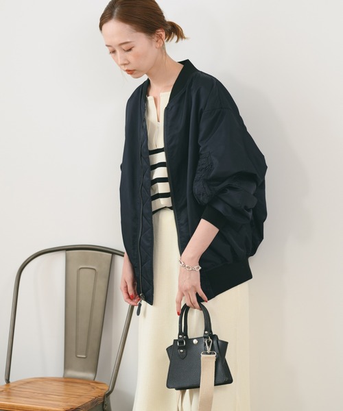 JOURNAL STANDARD（ジャーナルスタンダード）の「■リバーシブルMA-1（MA-1・レディース・カーキ系1/ベージュ系その他/ネイビー/ブラック・FREE）」の8枚目の写真