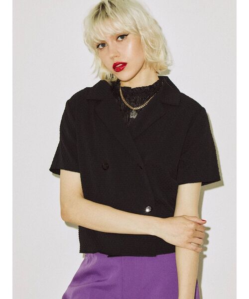 jouetie（ジュエティ）の「ダブルボタンブラウス（シャツ/ブラウス・レディース・ブラック/パープル/イエロー/アイボリー・MEDIUM）」の14枚目の写真