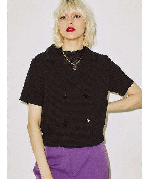 jouetie（ジュエティ）の「ダブルボタンブラウス（シャツ/ブラウス・レディース・ブラック/パープル/イエロー/アイボリー・MEDIUM）」の15枚目の写真