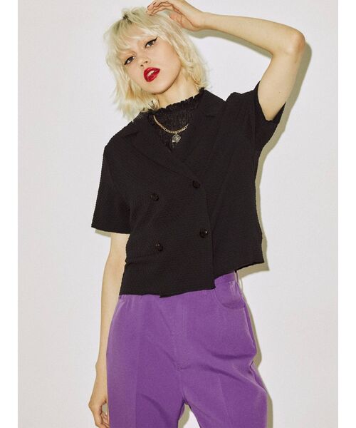 jouetie（ジュエティ）の「ダブルボタンブラウス（シャツ/ブラウス・レディース・ブラック/パープル/イエロー/アイボリー・MEDIUM）」の16枚目の写真