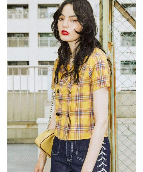 jouetie（ジュエティ）の「ダブルボタンブラウス（シャツ/ブラウス・レディース・ブラック/パープル/イエロー/アイボリー・MEDIUM）」の20枚目の写真