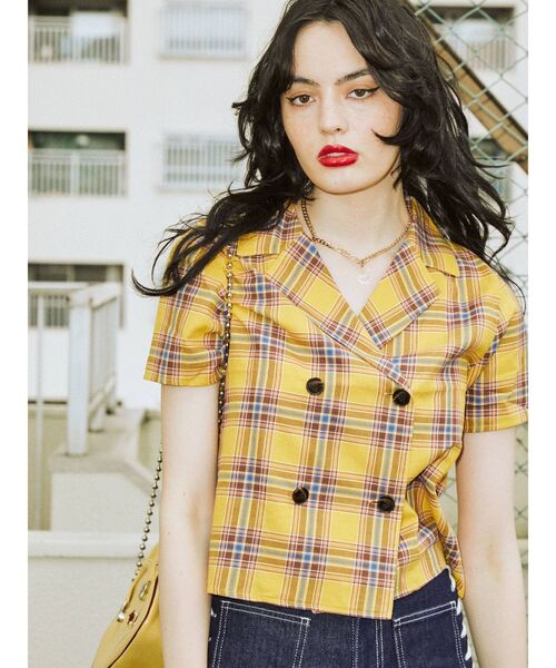 jouetie（ジュエティ）の「ダブルボタンブラウス（シャツ/ブラウス・レディース・ブラック/パープル/イエロー/アイボリー・MEDIUM）」の21枚目の写真