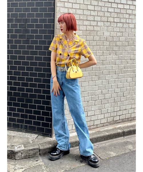 jouetie（ジュエティ）の「ダブルボタンブラウス（シャツ/ブラウス・レディース・ブラック/パープル/イエロー/アイボリー・MEDIUM）」の5枚目の写真