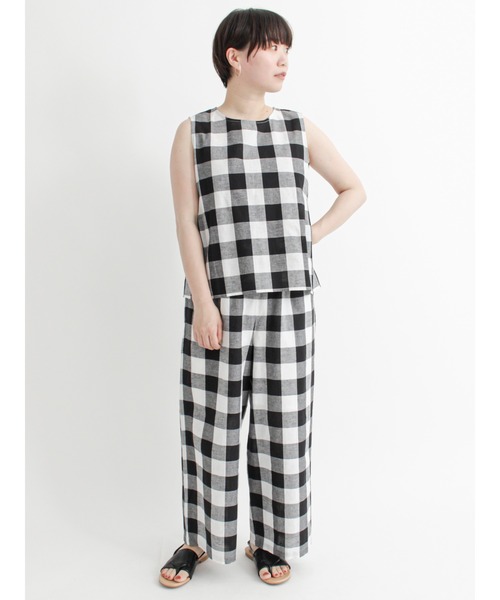 Lugnoncure(ルノンキュール)の「綿麻ノースリーブトップス【セットアップ可】(シャツ/ブラウス・レディース・ブラック/ベージュ/オフホワイト・フリ-)」の5枚目の写真