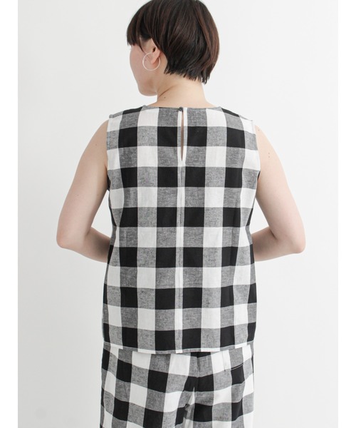 Lugnoncure(ルノンキュール)の「綿麻ノースリーブトップス【セットアップ可】(シャツ/ブラウス・レディース・ブラック/ベージュ/オフホワイト・フリ-)」の9枚目の写真