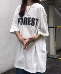 FOREST オーバーサイズ レタリング ルーズTシャツ