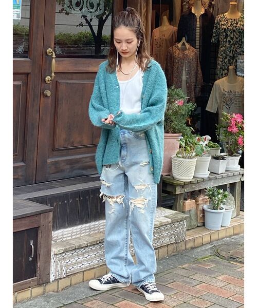 Ungrid(アングリッド)の「【WEB限定】カラールーズニットカーデ(カーディガン/ボレロ・レディース・チャコールグレー/パープル/ブラウン/イエロー/グリーン/グリーン系その他・FREE)」の19枚目の写真