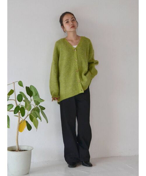 Ungrid(アングリッド)の「【WEB限定】カラールーズニットカーデ(カーディガン/ボレロ・レディース・チャコールグレー/パープル/ブラウン/イエロー/グリーン/グリーン系その他・FREE)」の20枚目の写真