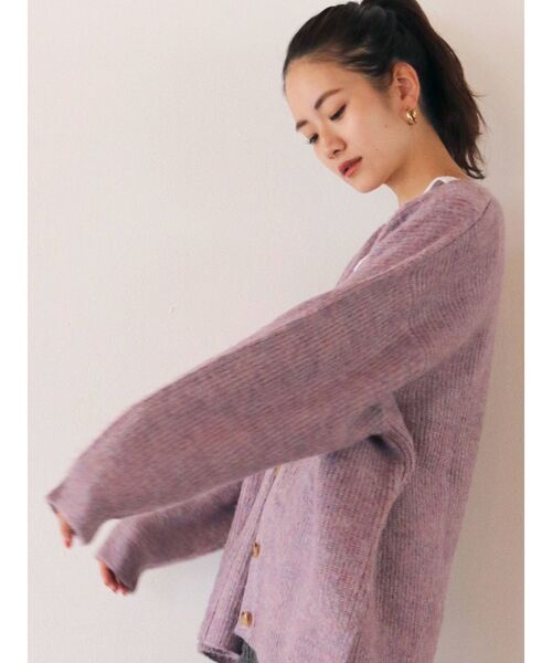 Ungrid(アングリッド)の「【WEB限定】カラールーズニットカーデ(カーディガン/ボレロ・レディース・チャコールグレー/パープル/ブラウン/イエロー/グリーン/グリーン系その他・FREE)」の21枚目の写真