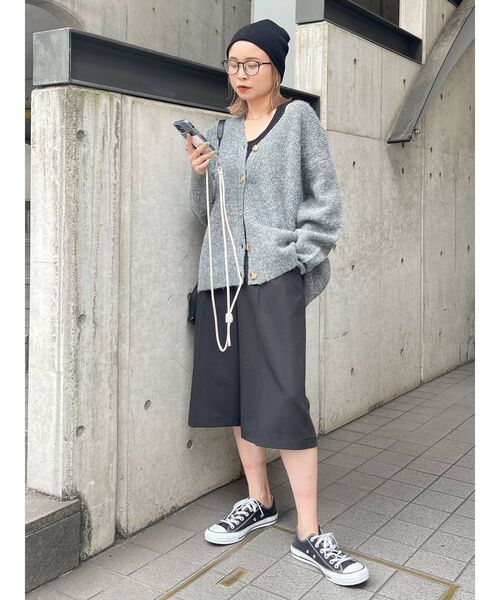 Ungrid(アングリッド)の「【WEB限定】カラールーズニットカーデ(カーディガン/ボレロ・レディース・チャコールグレー/パープル/ブラウン/イエロー/グリーン/グリーン系その他・FREE)」の12枚目の写真