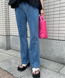 FREE'S MART | 【Sシリーズ対応】ハイウエストピンタックフレアデニムパンツ(デニムパンツ)
