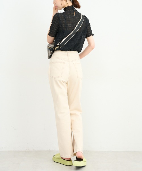 FREE'S MART（フリーズマート）の「【Sシリーズ対応】ハイウエストピンタックフレアデニムパンツ（デニムパンツ・レディース・ホワイト系その他/ブルー系その他/ダークネイビー・MEDIUM/SMALL/X-SMALL）」の15枚目の写真