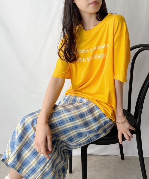H.Warren（エイチウォーレン）の「カレッジロゴT（Tシャツ/カットソー・レディース・ホワイト/ブラック/パープル/レッド/オレンジ/グリーン・FREE）」の6枚目の写真