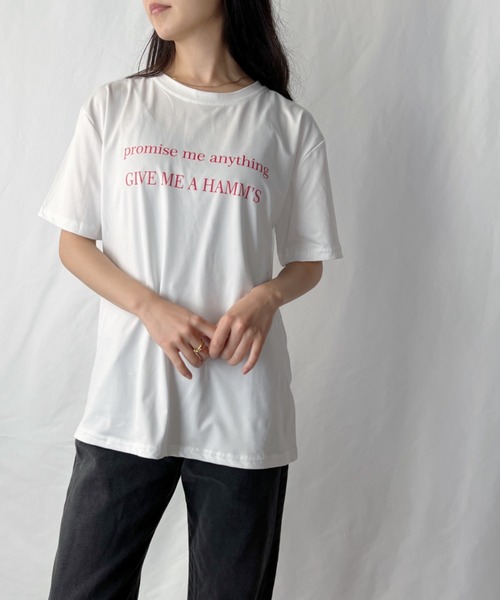 H.Warren（エイチウォーレン）の「カレッジロゴT（Tシャツ/カットソー・レディース・ホワイト/ブラック/パープル/レッド/オレンジ/グリーン・FREE）」の8枚目の写真