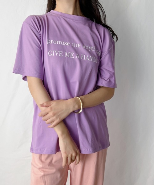 H.Warren（エイチウォーレン）の「カレッジロゴT（Tシャツ/カットソー・レディース・ホワイト/ブラック/パープル/レッド/オレンジ/グリーン・FREE）」の19枚目の写真
