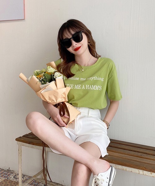 H.Warren（エイチウォーレン）の「カレッジロゴT（Tシャツ/カットソー・レディース・ホワイト/ブラック/パープル/レッド/オレンジ/グリーン・FREE）」の16枚目の写真