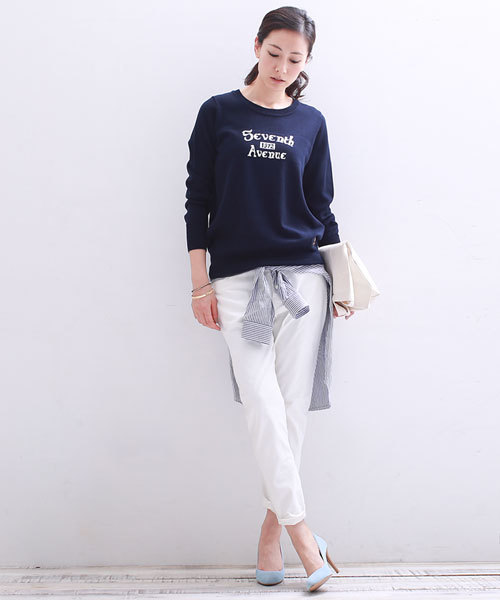 NANO universe（ナノユニバース）の「【MORE5月号掲載】 カラーjegginny（その他パンツ・レディース・サーモンピンク/ブラック/オフホワイト/グレイッシュベージュ/ネイビー/サックスブルー/ライトイエロー・38/36/34/32）」の20枚目の写真