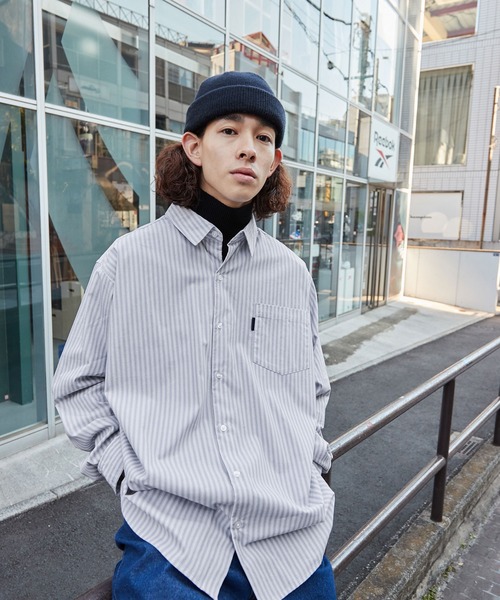 オーバールーズブロードレギュラーカラーL/Sシャツ ビッグシルエット