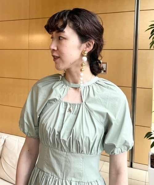 Ray BEAMS（レイビームス）の「Ray BEAMS / サイド リブ ギャザー ワンピース（ワンピース・レディース・ミント/ブラック・0/1）」の17枚目の写真